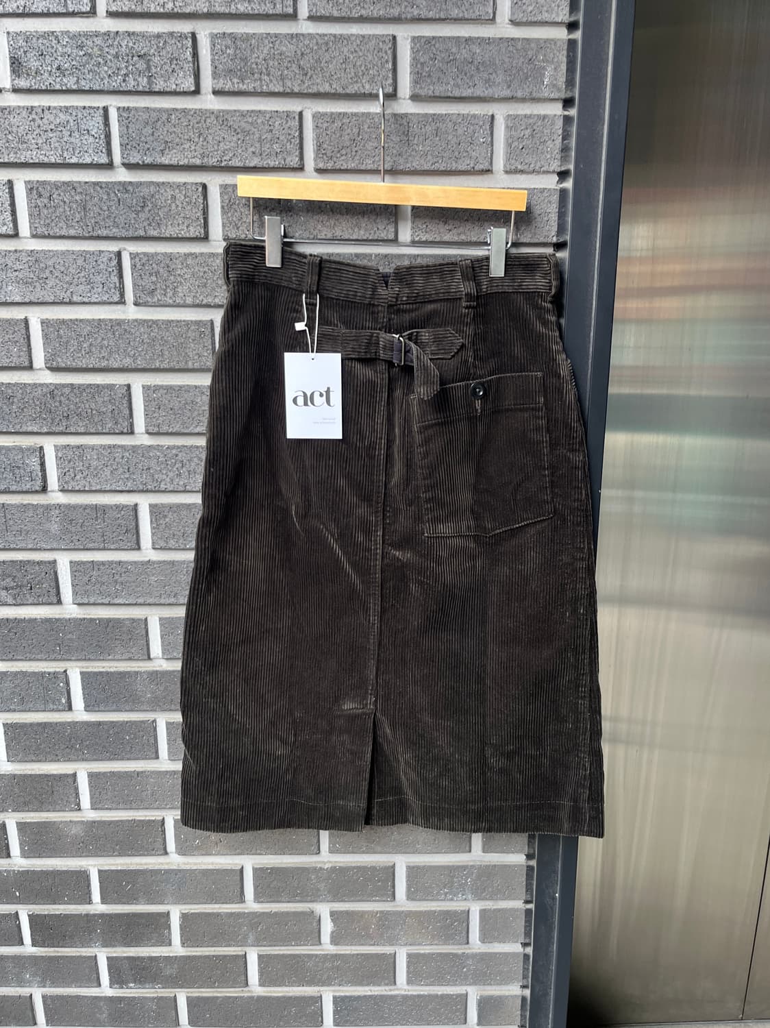 MHLmargarethowell 마가렛호웰 코듀로이 스커트 다크그린 상품이미지7