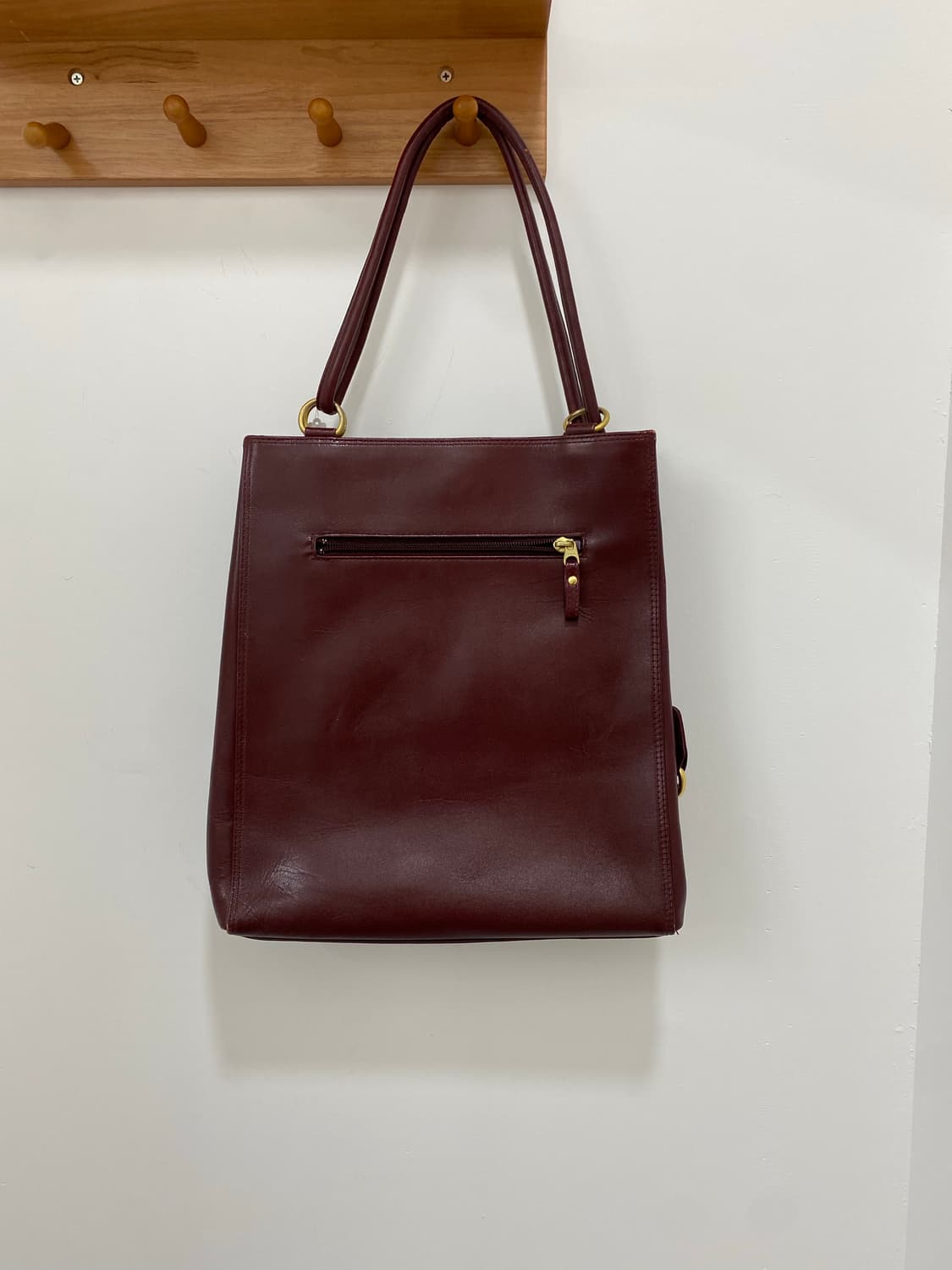 Takashimaya 레더 버건디 숄더백 상품이미지5