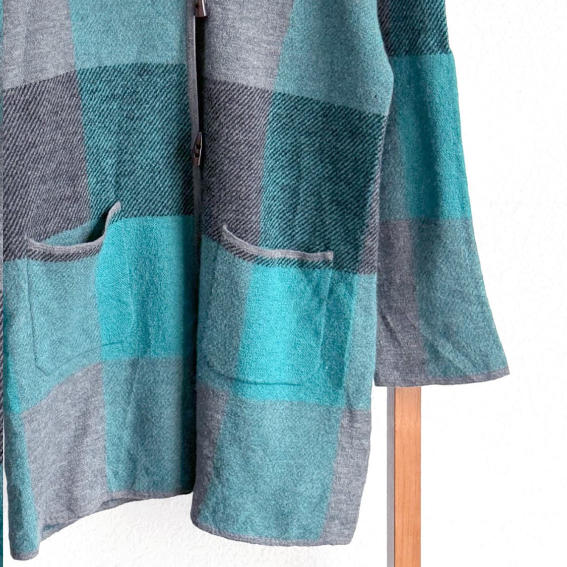 그린포그 체크 후드 코트 상품이미지3