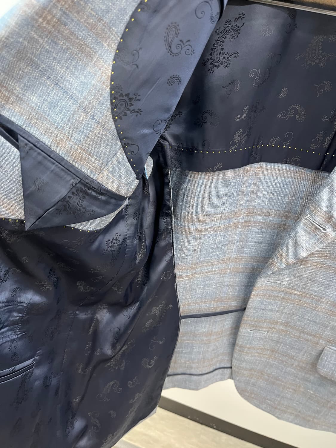100-105) 로로피아나 원단 체크자켓 상품이미지6
