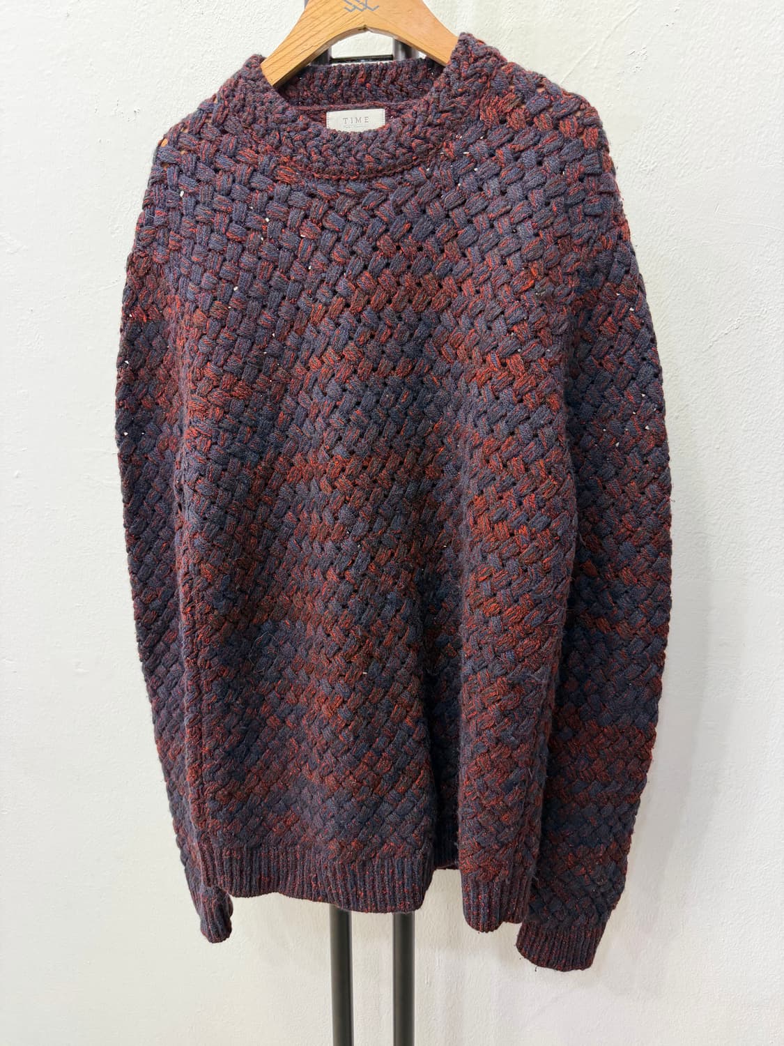 정품) 타임옴므 한섬 꽈배기 니트 스웨터 95 상품이미지3