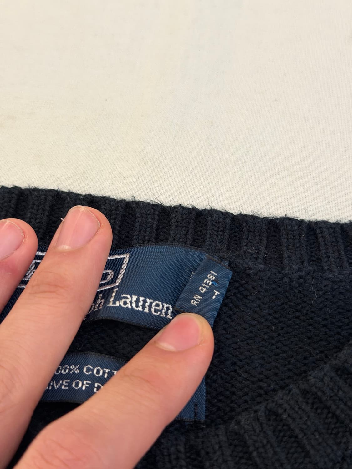 폴로 랄프로렌 라운드넥 코튼 니트 블랙 상품이미지4