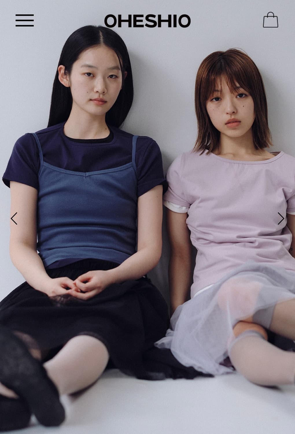 새상품 오헤시오 골지 브이넥 슬리브리스 블루 상품이미지5