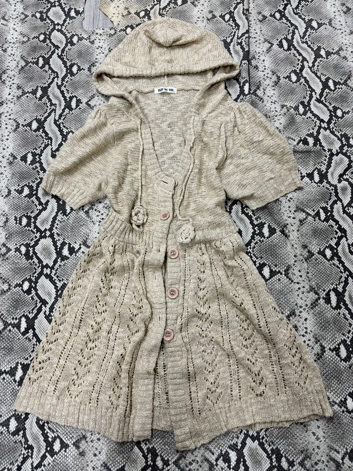 “Vintage” Ivory Hooded Mori Girl Mood Ca 상품이미지3