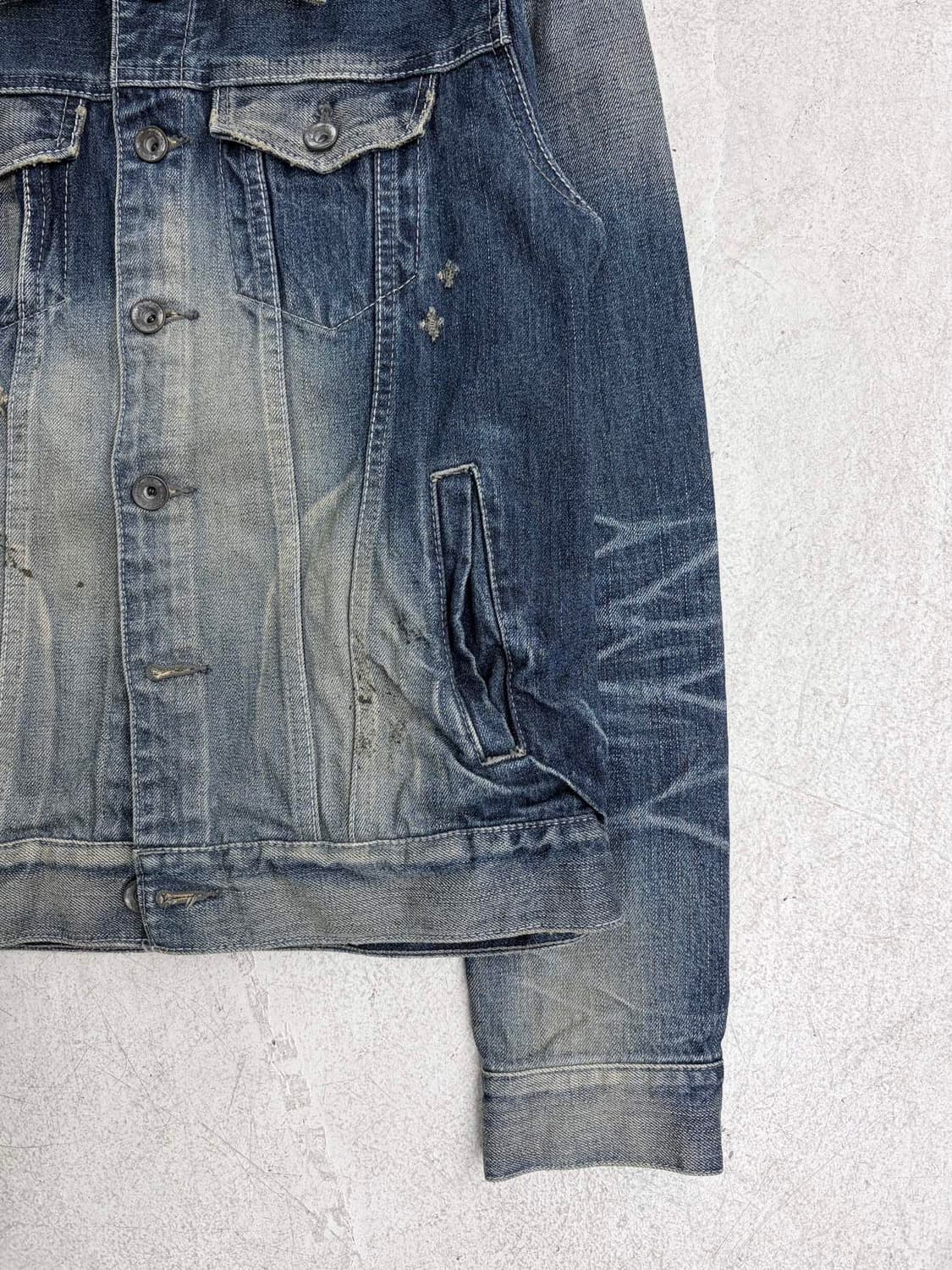 빈티지 크랙 워시드 데님 자켓 상품이미지6