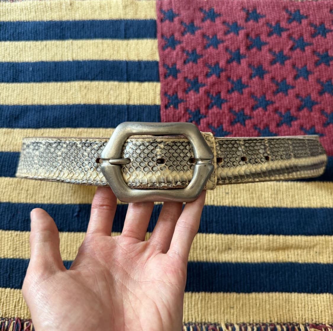 White Python Head Buckle Belt 상품이미지1