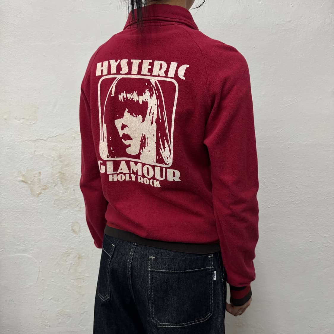 히스테릭글래머 레드컬러 히스테릭걸 박스 로고 코튼 스웨트 집업 자켓 상품이미지2