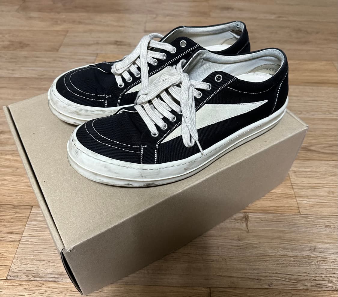 릭 오웬스 다크쉐도우 빈티지 스니커즈 블랙 밀크 상품이미지1