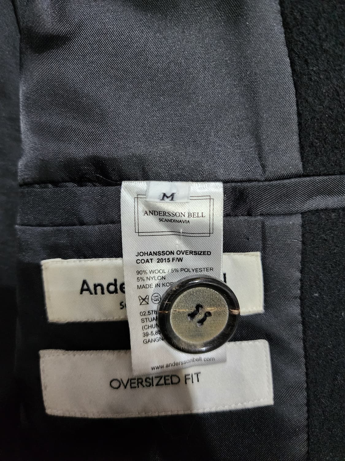 앤더슨벨 요한슨 오버사이즈 울 싱글 코트 M 상품이미지9