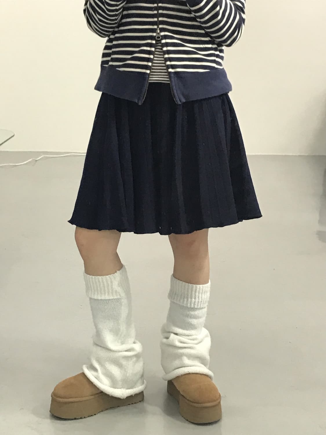 Jpn Navy Wool Midi Skirts 상품이미지1