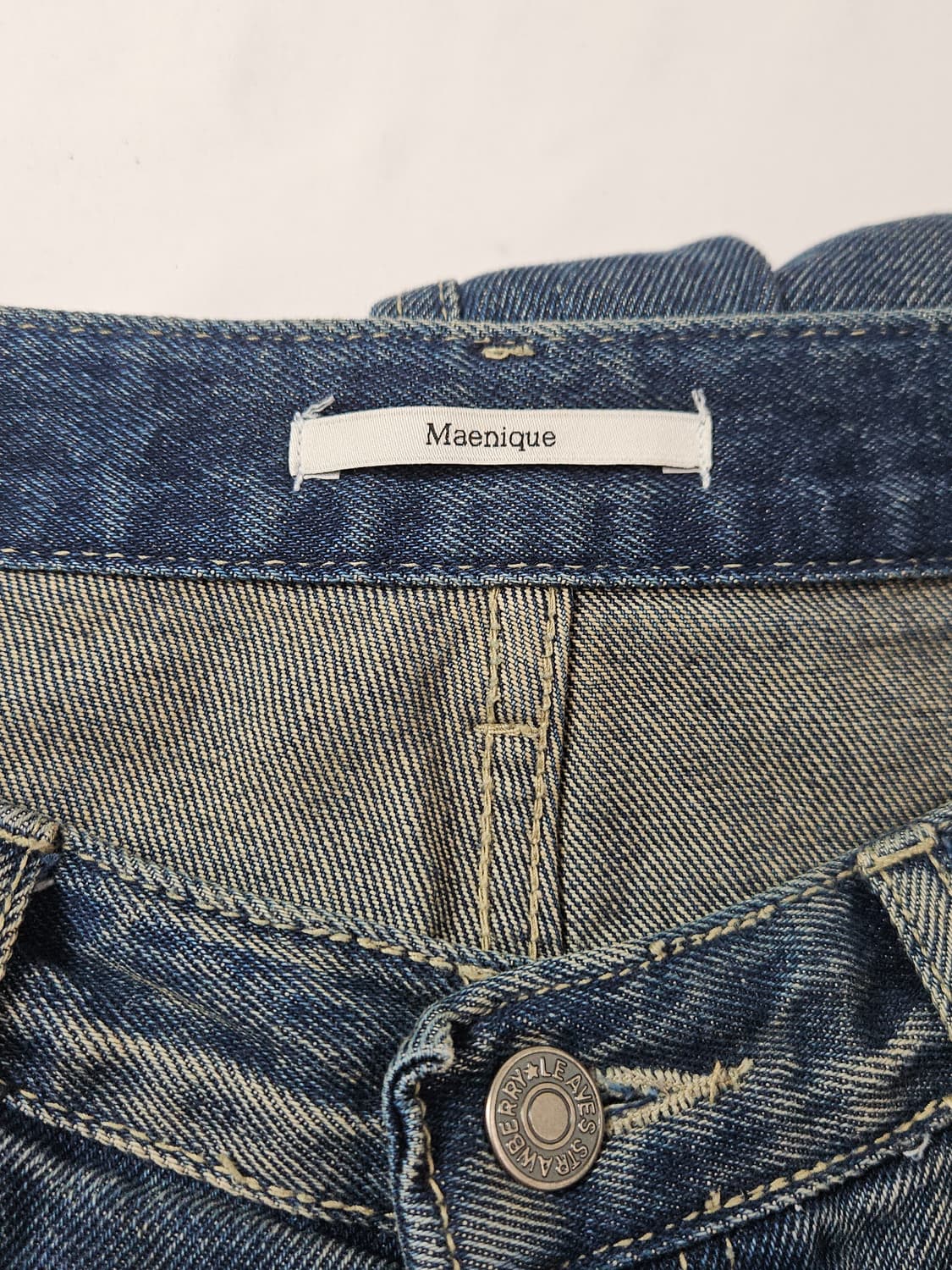 매니크 빈티지 스냅버튼 와이드 데님팬츠 진 청바지 M 상품이미지5
