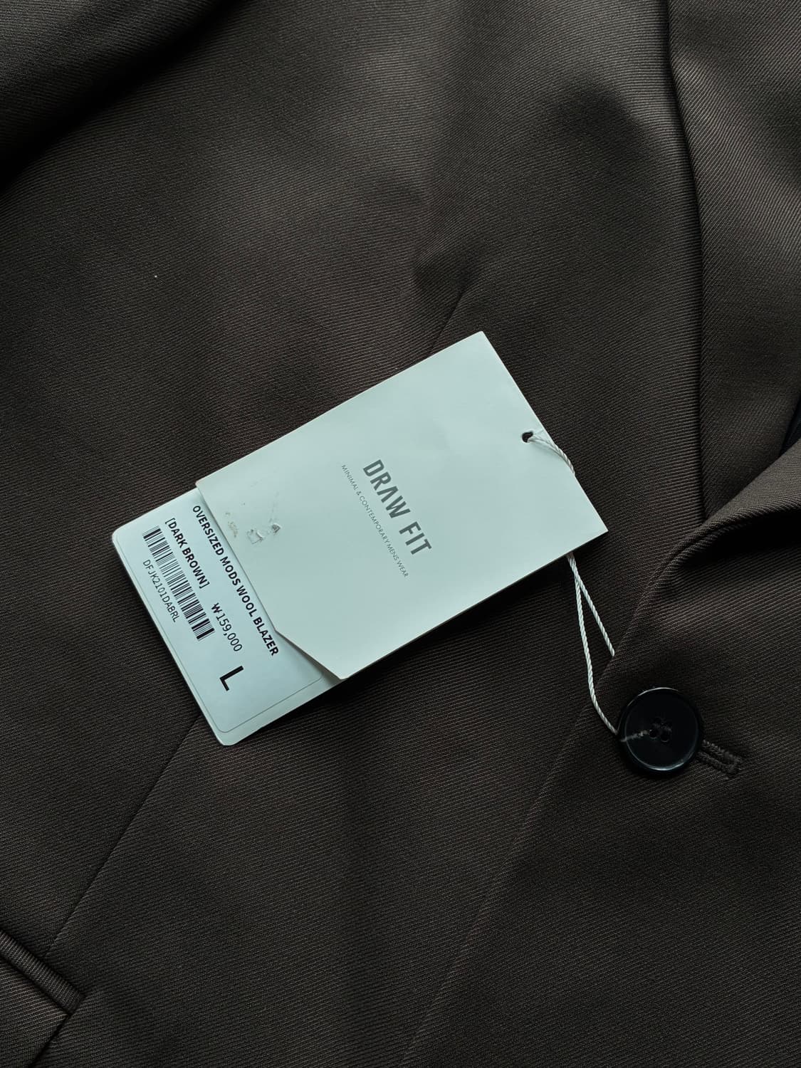 (새상품)(L) 드로우핏 도브 울 미니멀 라인 자켓 DARK BROWN 상품이미지9