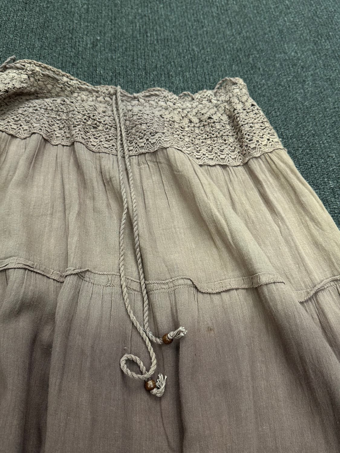 M)Japanese vintage 레이스 자수 그라데이션 롱스커트 상품이미지5
