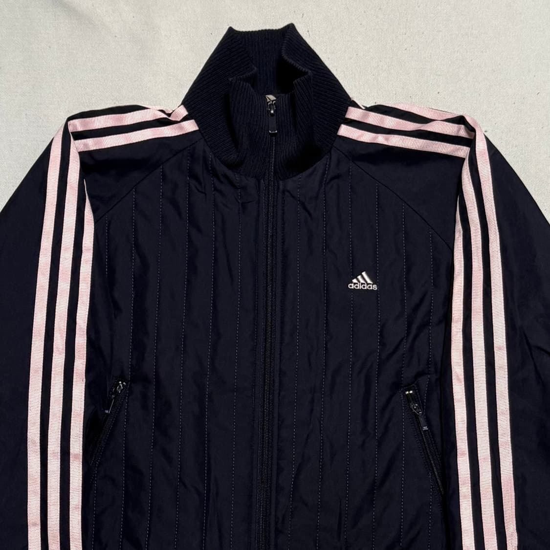85 아디다스 핑크 삼선 네이비 패딩 트랙탑 상품이미지1