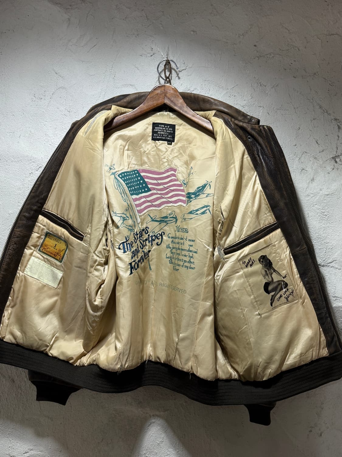 아비렉스Avirex 미공군 A2 레더 재킷 상품이미지6