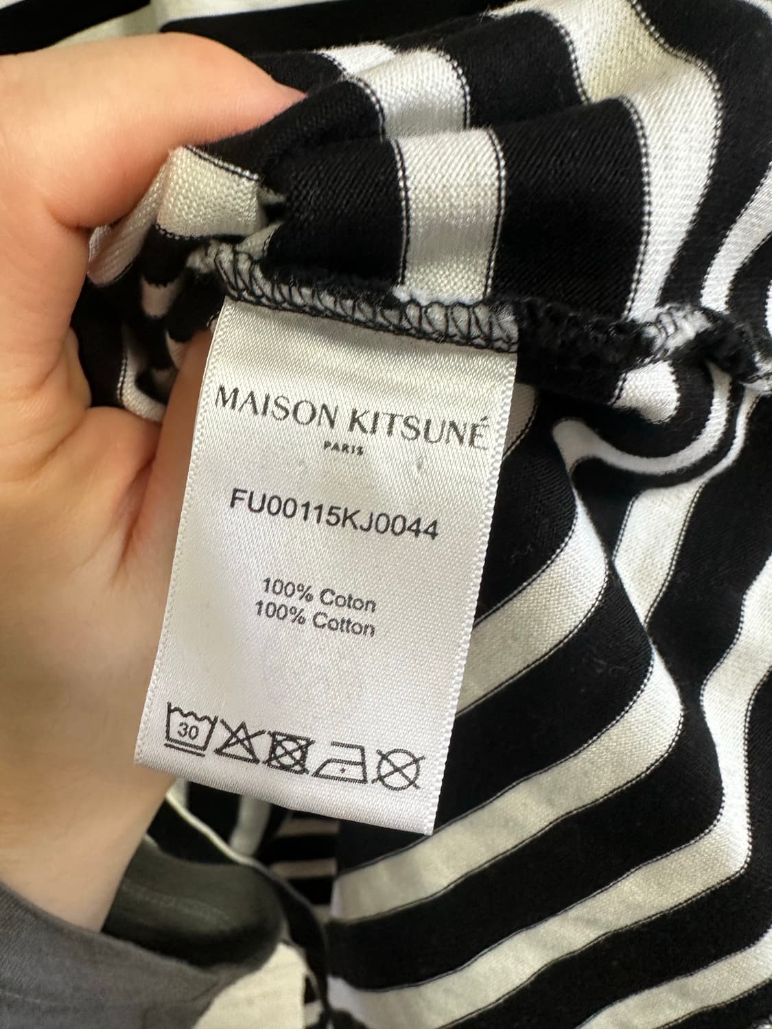 메종키츠네 남성 스트라이프 긴팔 티셔츠 M 상품이미지6