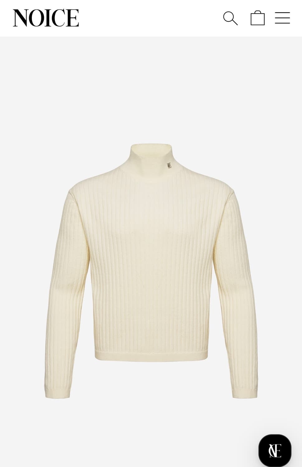 [노이스] 로고 리브드 하이넥 니트탑 M 상품이미지3