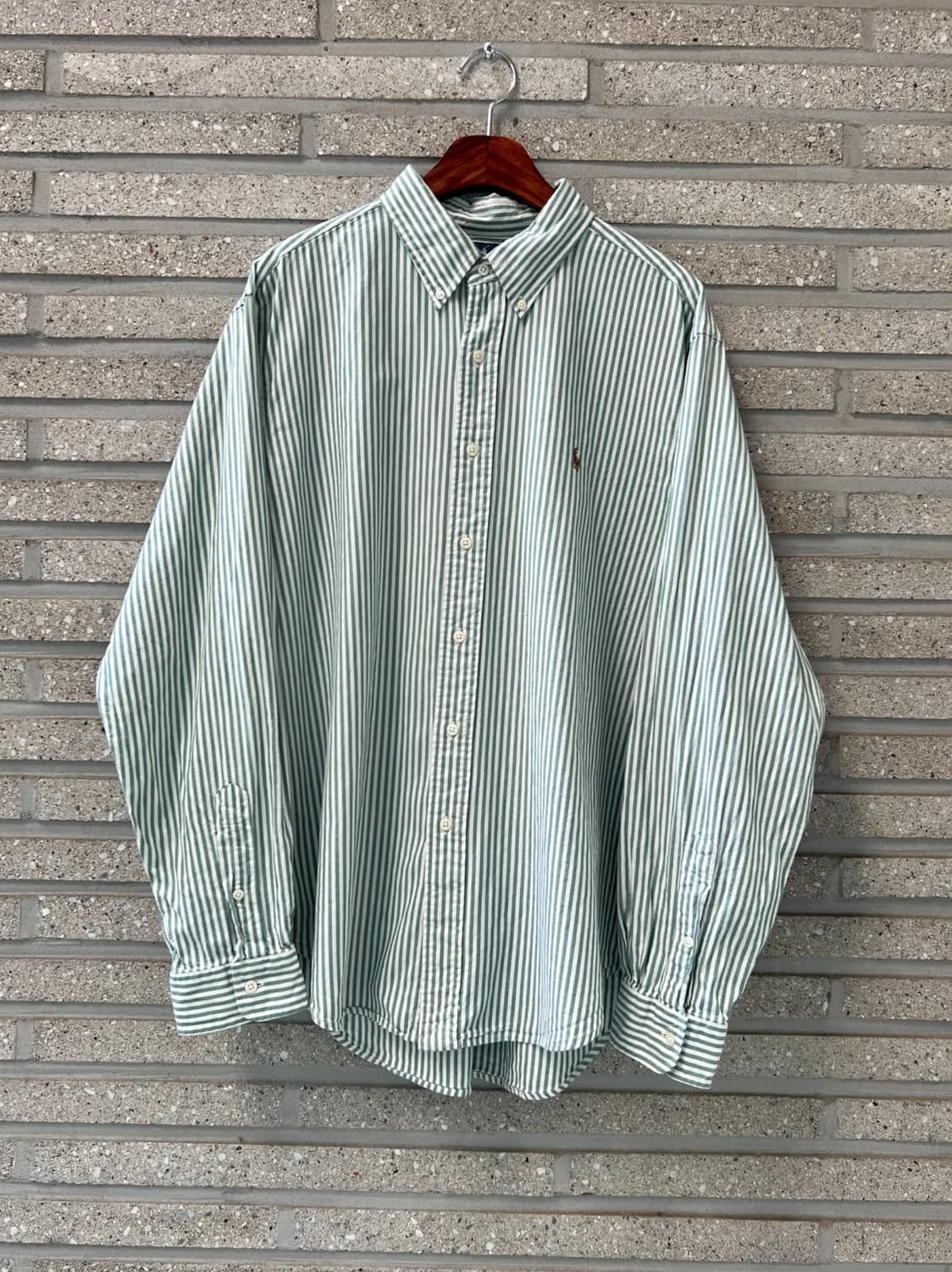 [XL]폴로 랄프로렌 CLASSIC FIT 그린 스트라이프 옥스포드 셔츠 상품이미지1
