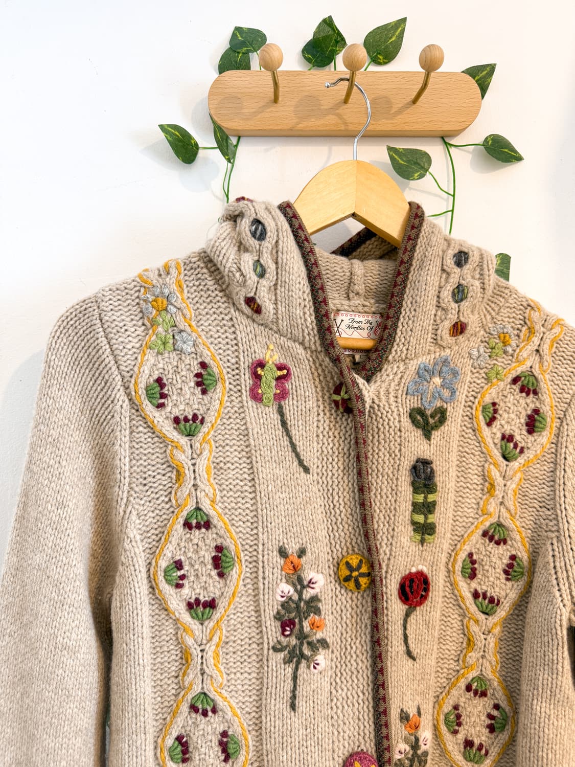 봄꽃 정원 자수 후드 가디건 상품이미지2