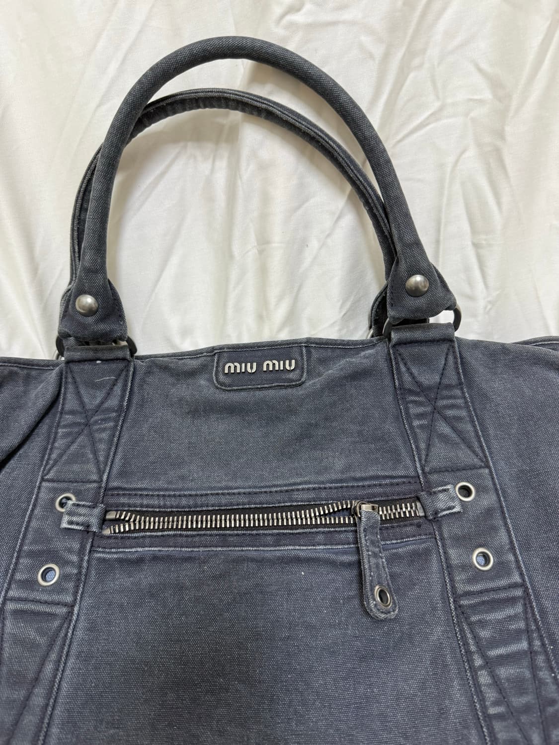 미우미우 정품 데님 가방 숄더백 시티백 상품이미지4
