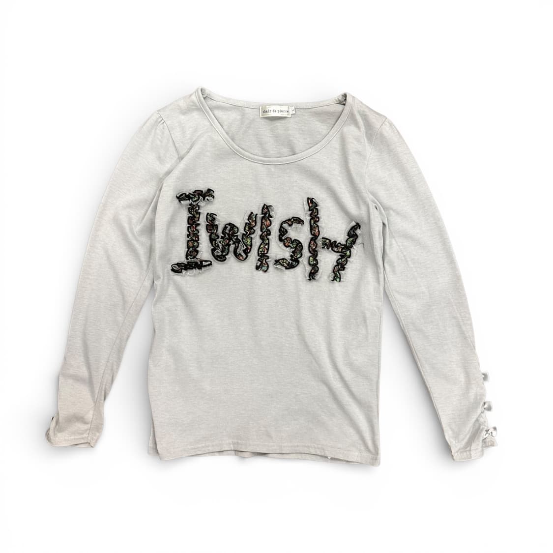 lace lettering ribbon top 상품이미지2