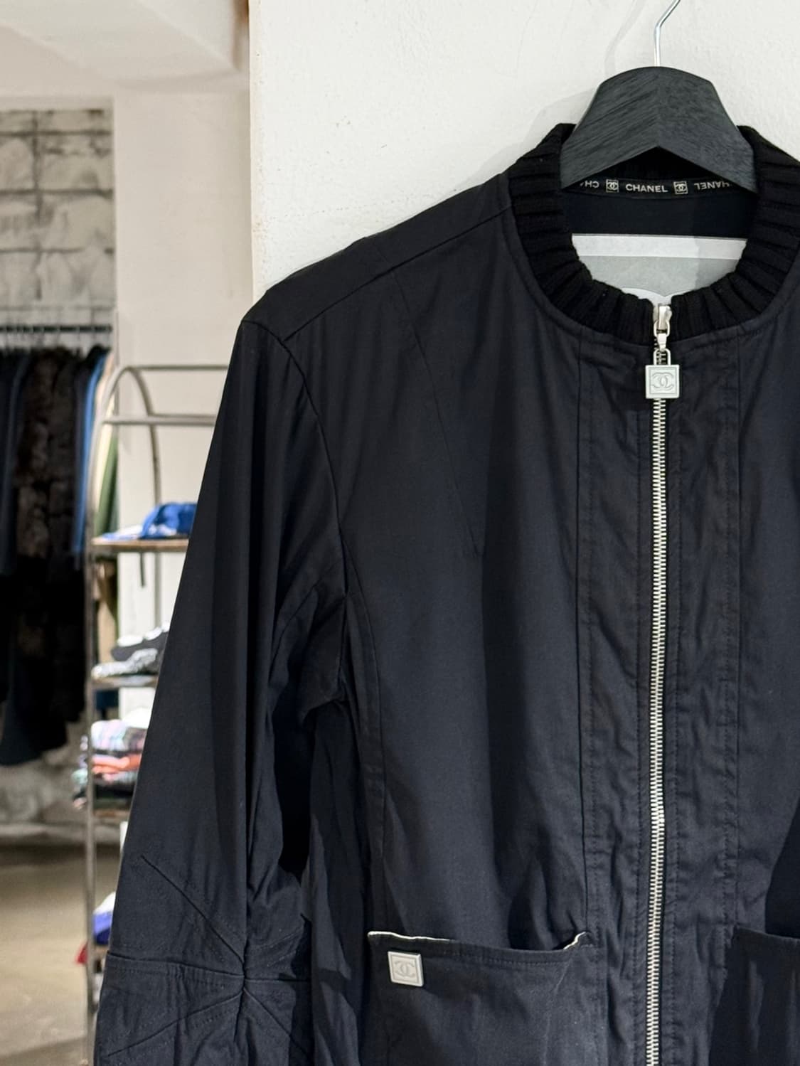 샤넬 스포츠 03aw 블랙 코튼 블루종 자켓 상품이미지2