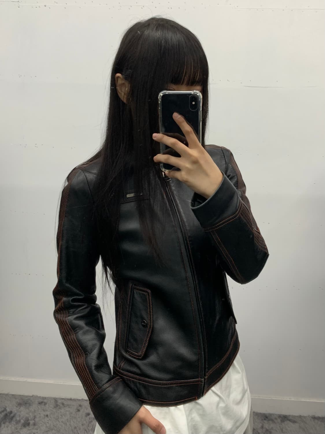 재패니즈 오렌지 스티치 램스킨 레더자켓 상품이미지1