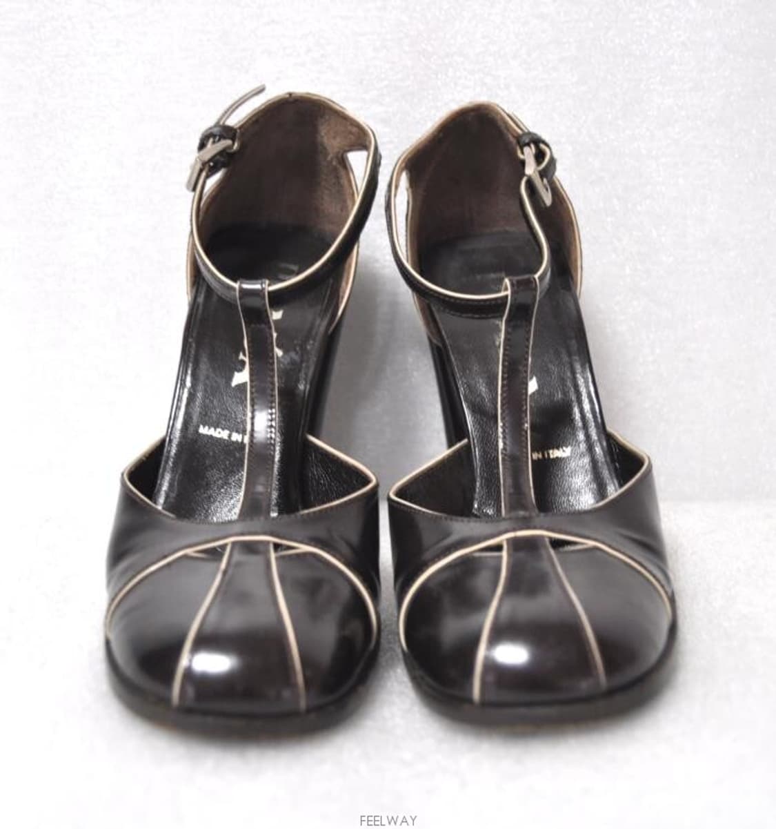 프라다/여성에나멜스트랩통굽구두(사이즈220)정품 상품이미지1