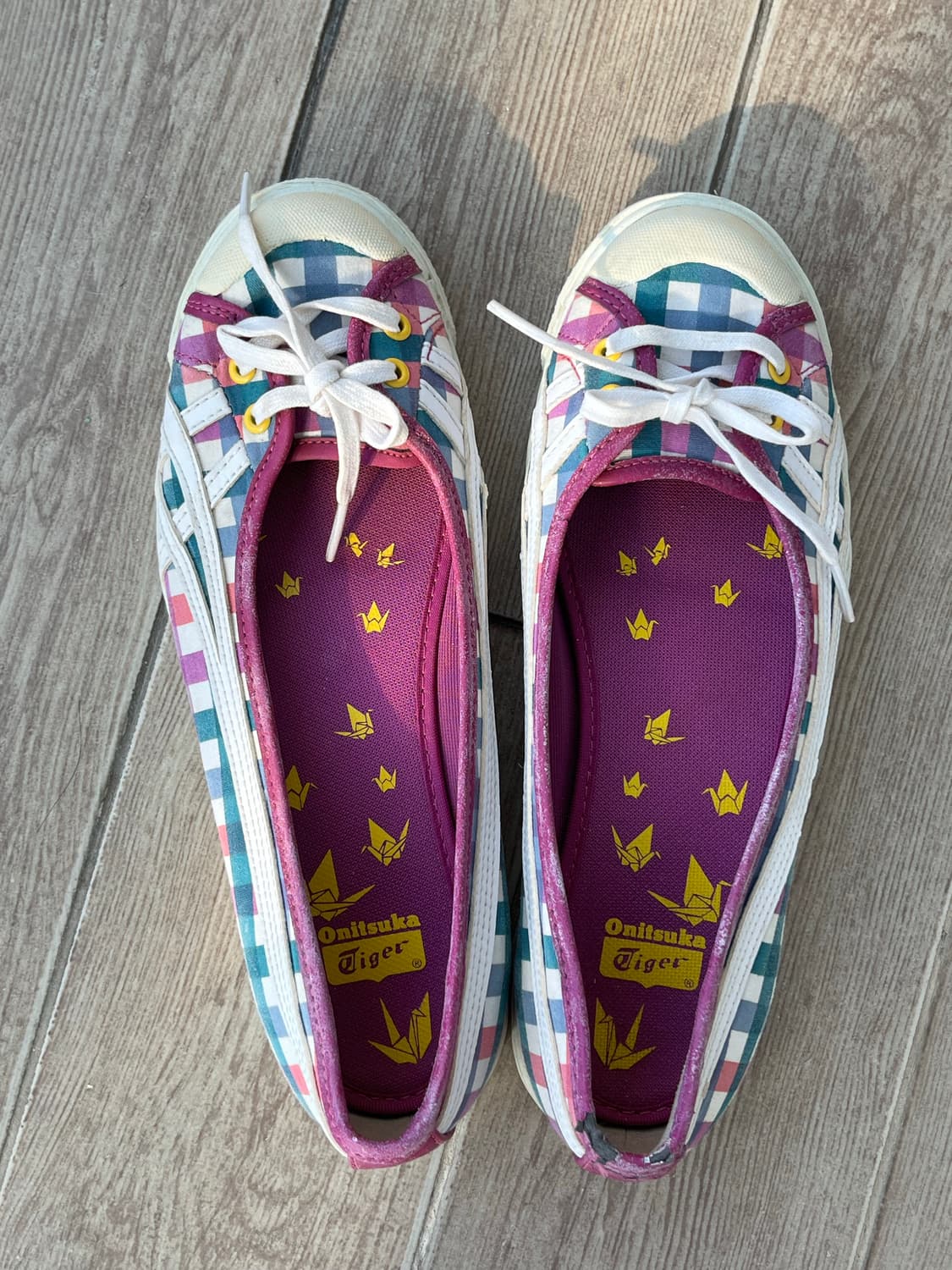 빈티지 오니츠카 타이거 체크무늬 플랫슈즈 상품이미지4