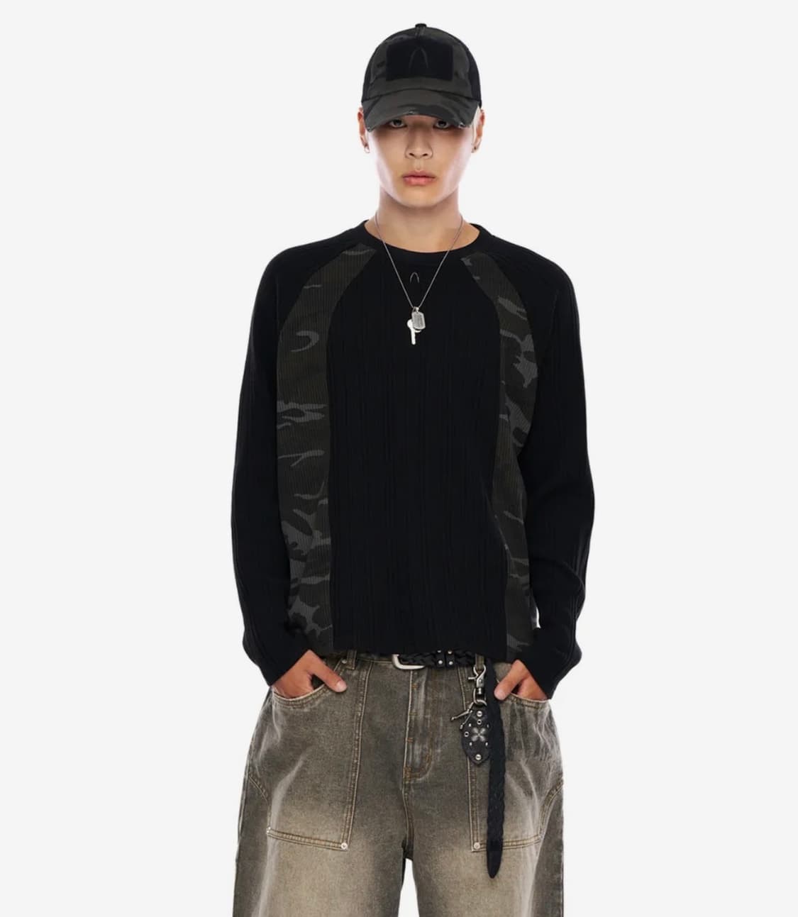 아캄 사이드 카모 롱슬리브 블랙 2 사이즈 상품이미지2