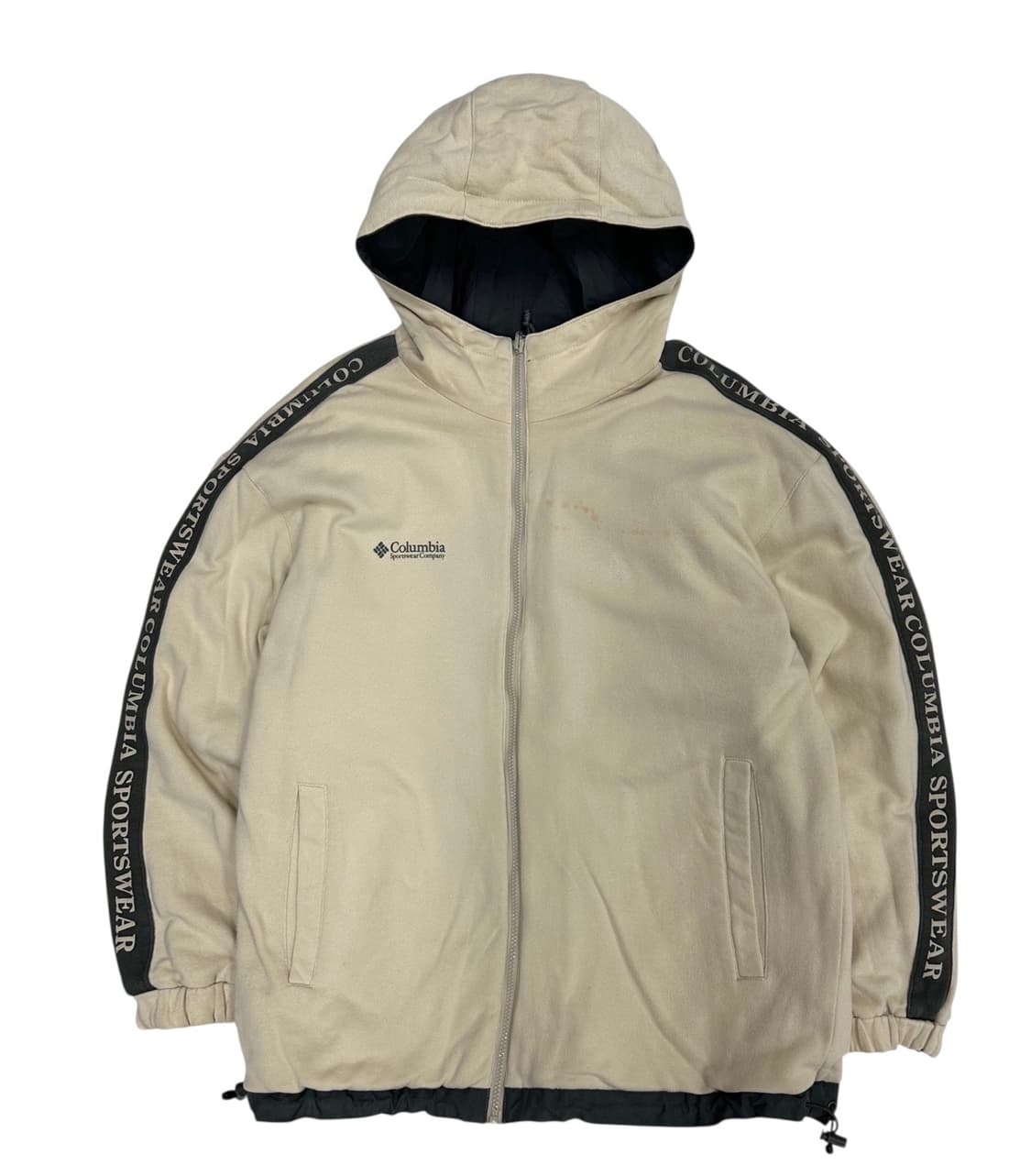 00s 컬럼비아 리버시블 플리스 후드점퍼 카키&아이보리 (XL) 상품이미지7