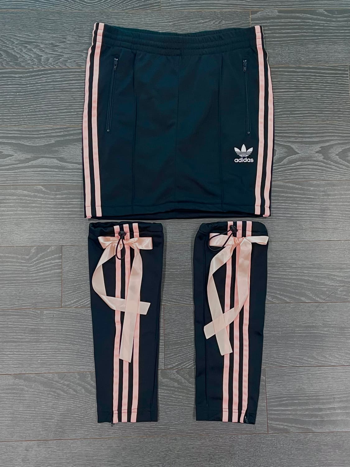 무배) 아디다스 커스텀 스커트 레그워머 갸루 키치 리본 핑크 핀터깔 상품이미지1