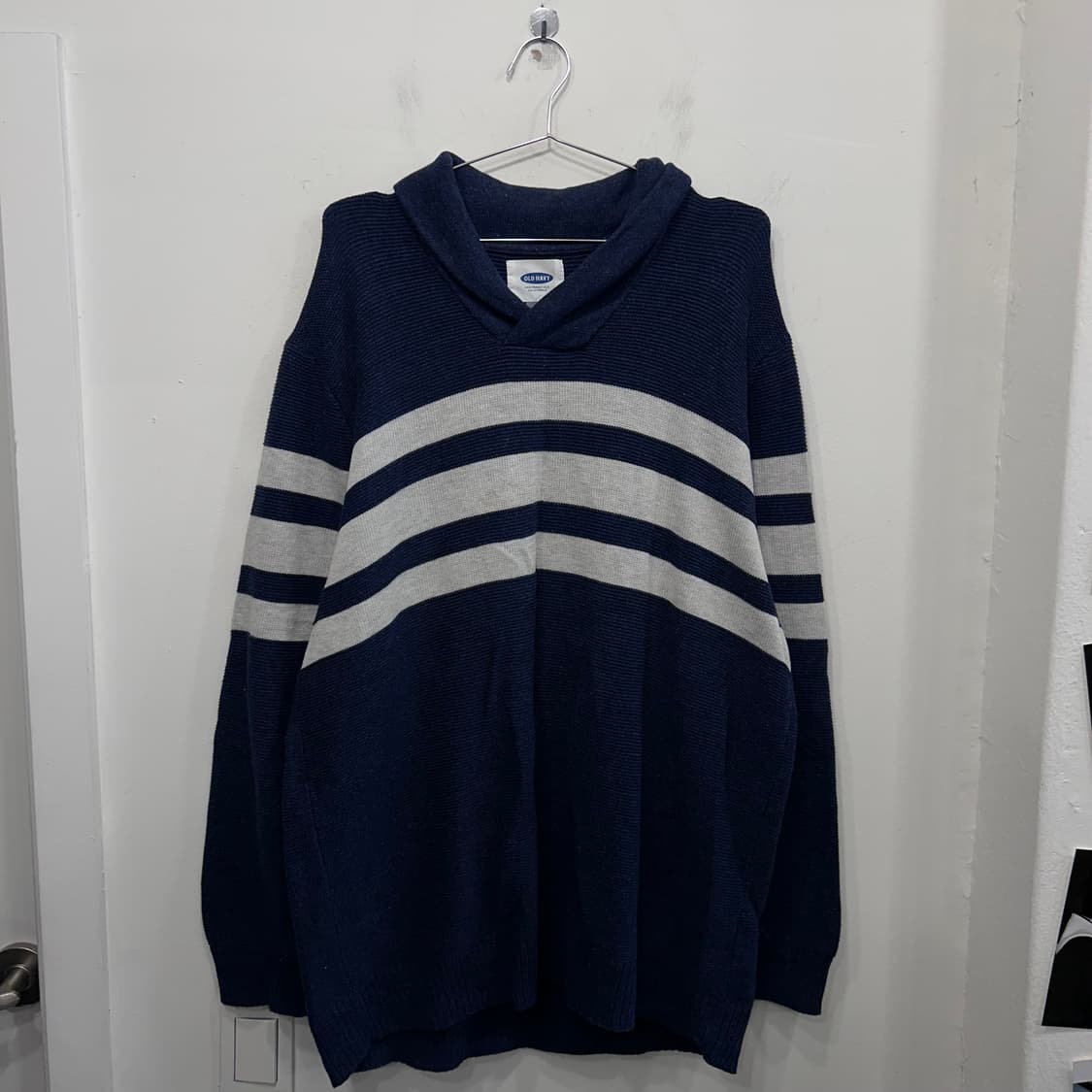 올드 네이비 숄카라 스트라이프 와플 니트 상품이미지2