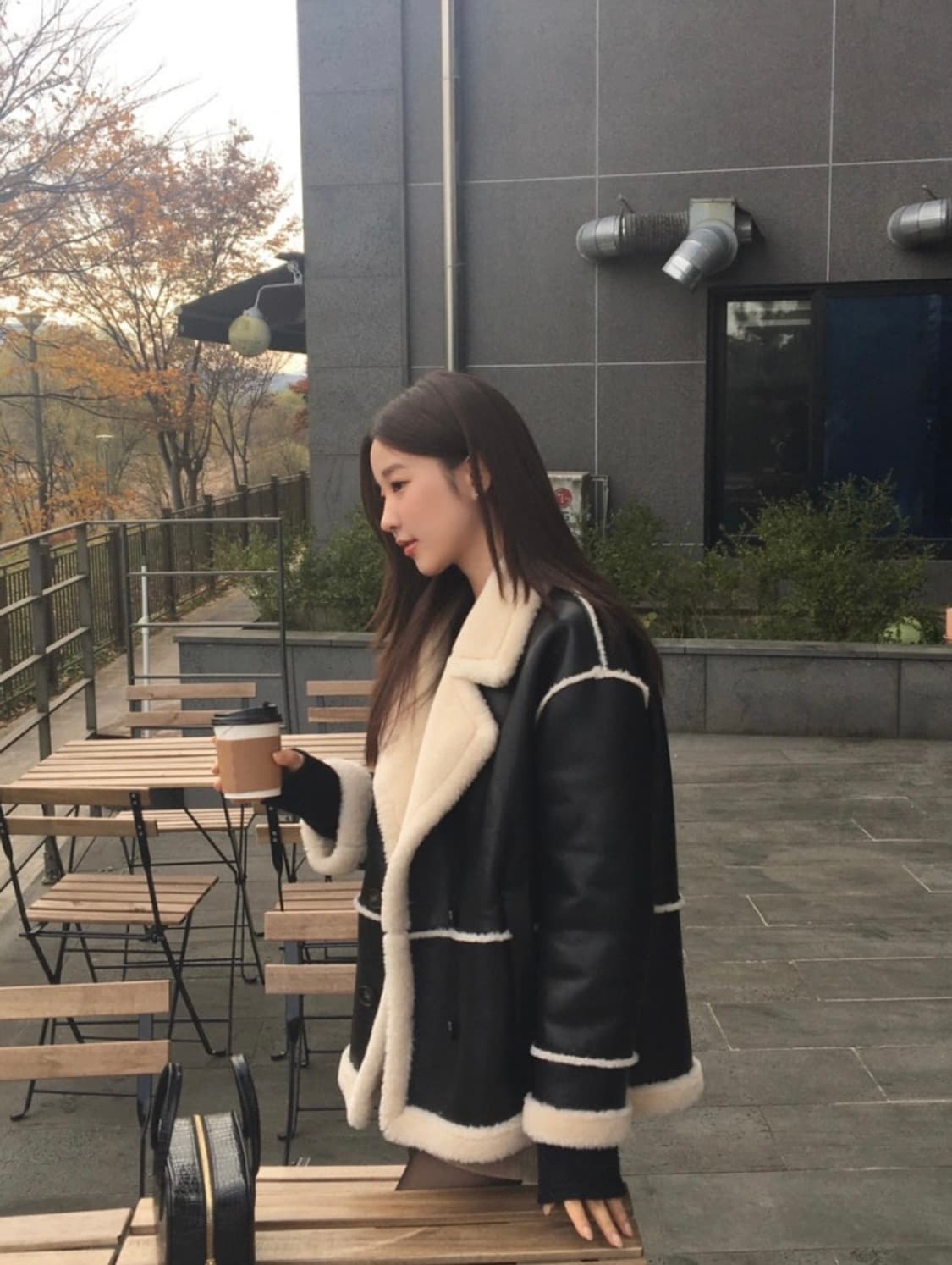 (새상품)비코튼 넬라 시어링 자켓 무스탕 상품이미지9