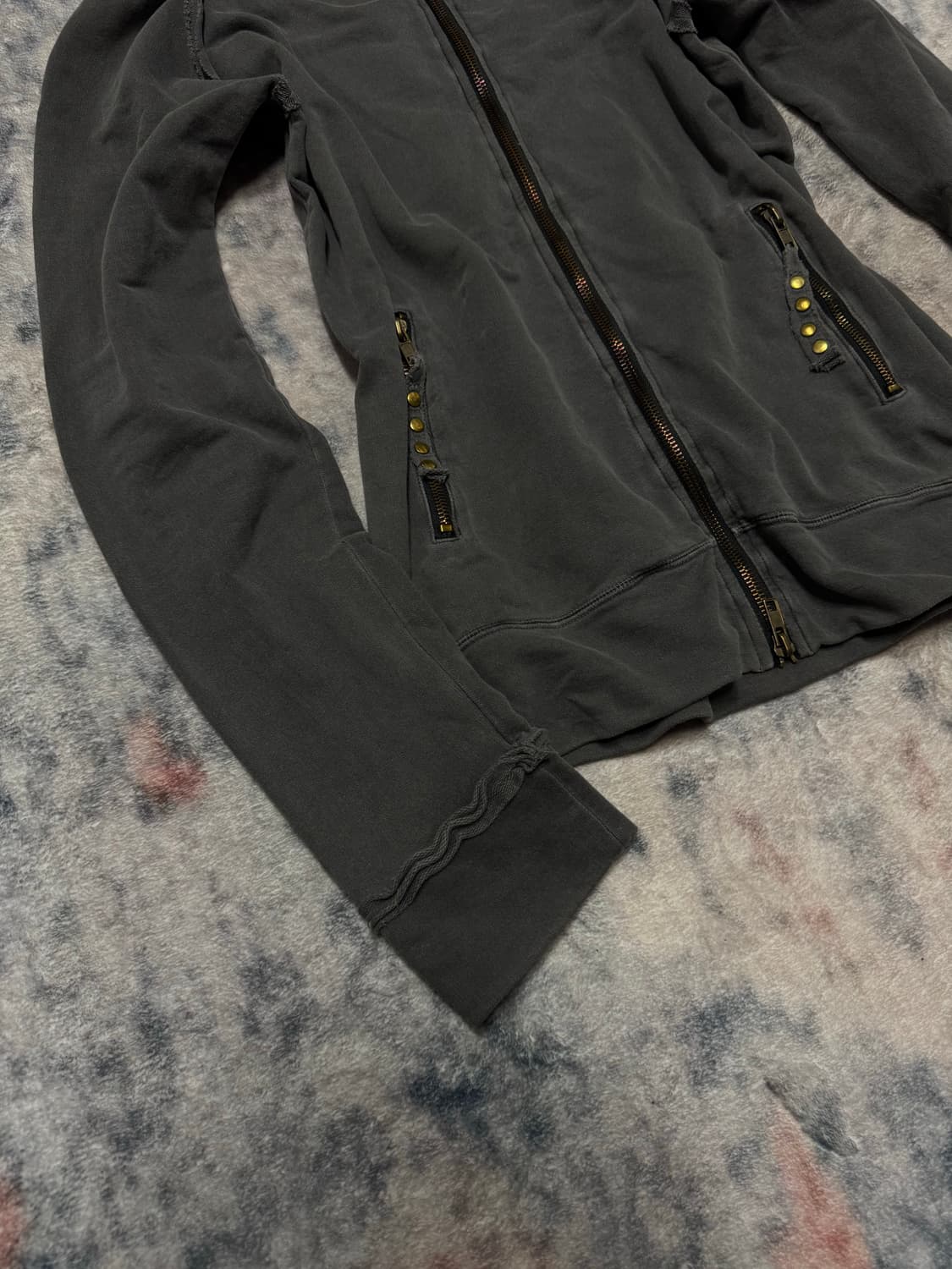 Casva 00s distressed stud grunge hoodie 상품이미지6