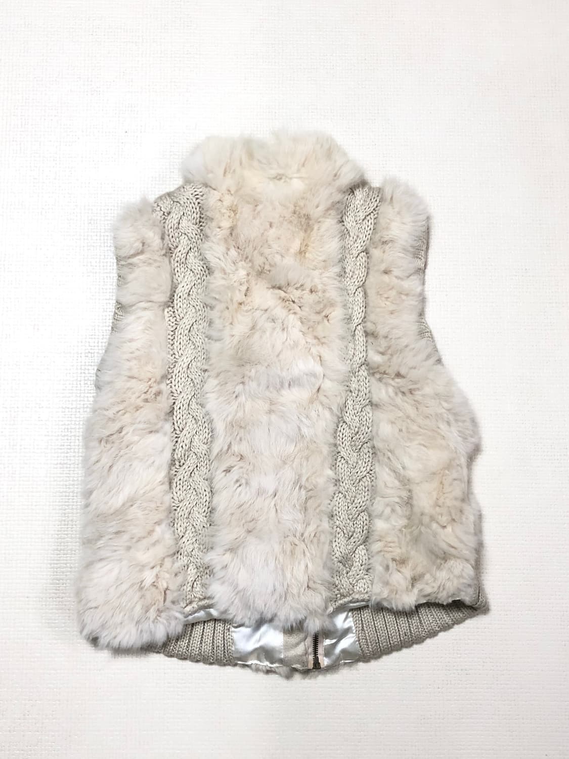 빈티지 아이보라 퍼 니트 집업 상품이미지7