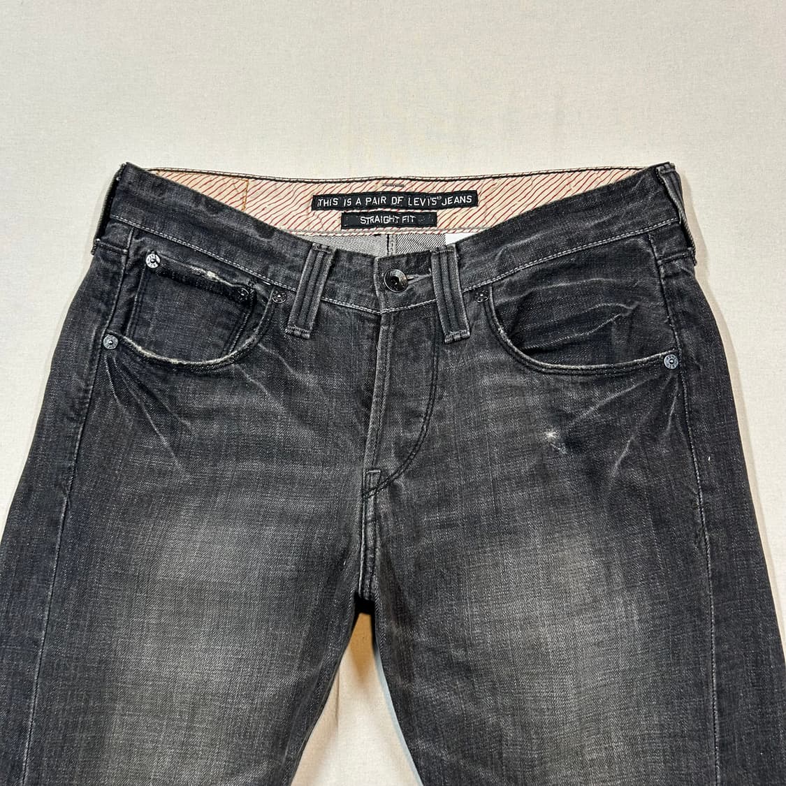 34inch) 리바이스 701 흑청 스트레이트 데님 청바지 상품이미지7
