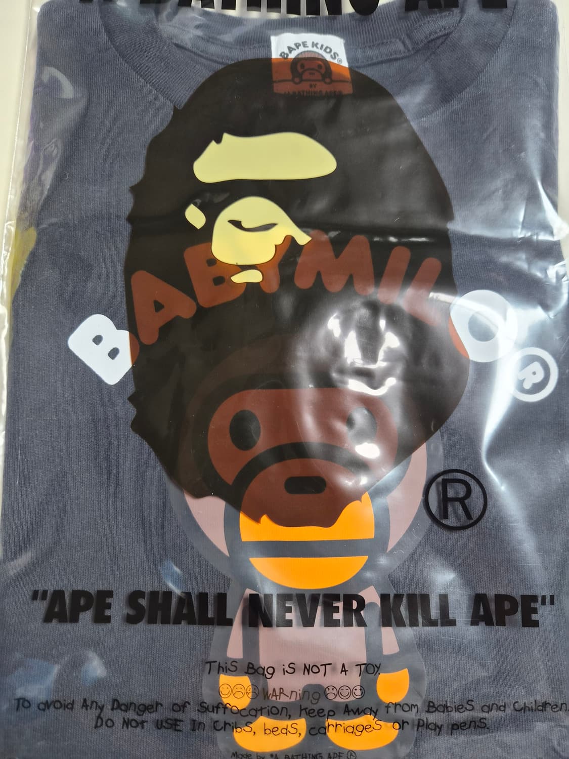 베이프 정품 키즈 120 베이비 마일로 반팔티 상품이미지2