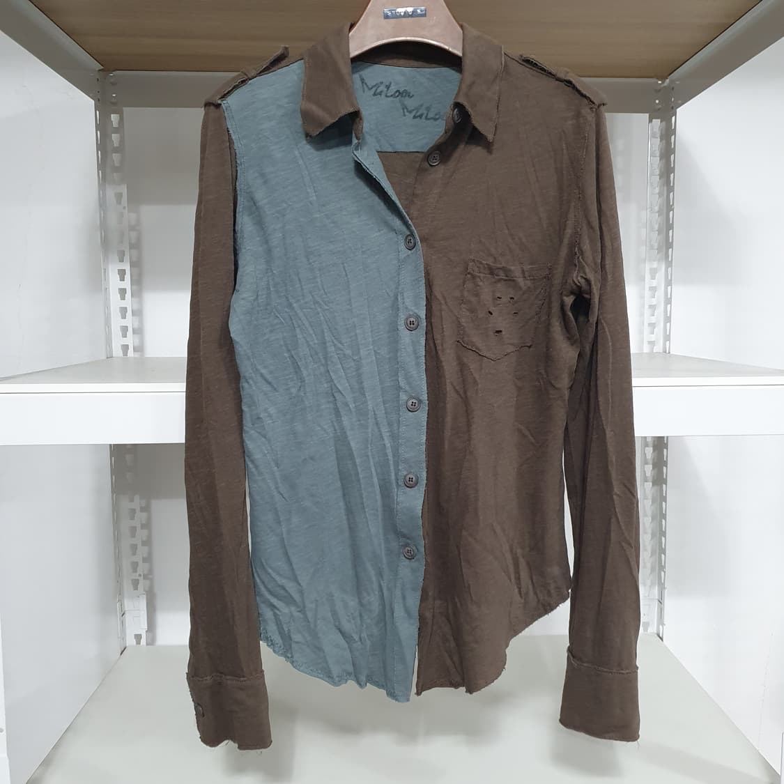 빈티지 그런지페어리 뮤트 컬러 y2k 밀란로랭 u라인 셔츠 탑 상품이미지6