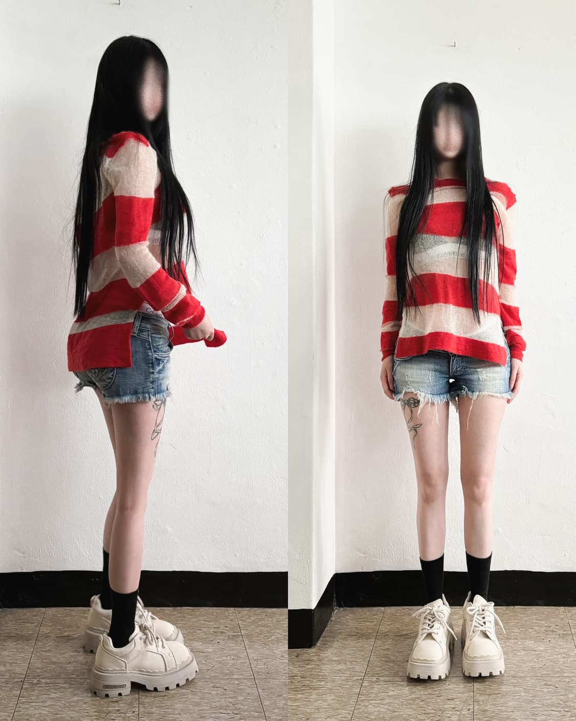 씨위진 usa 디스트로이드 데님 핫팬츠 상품이미지3
