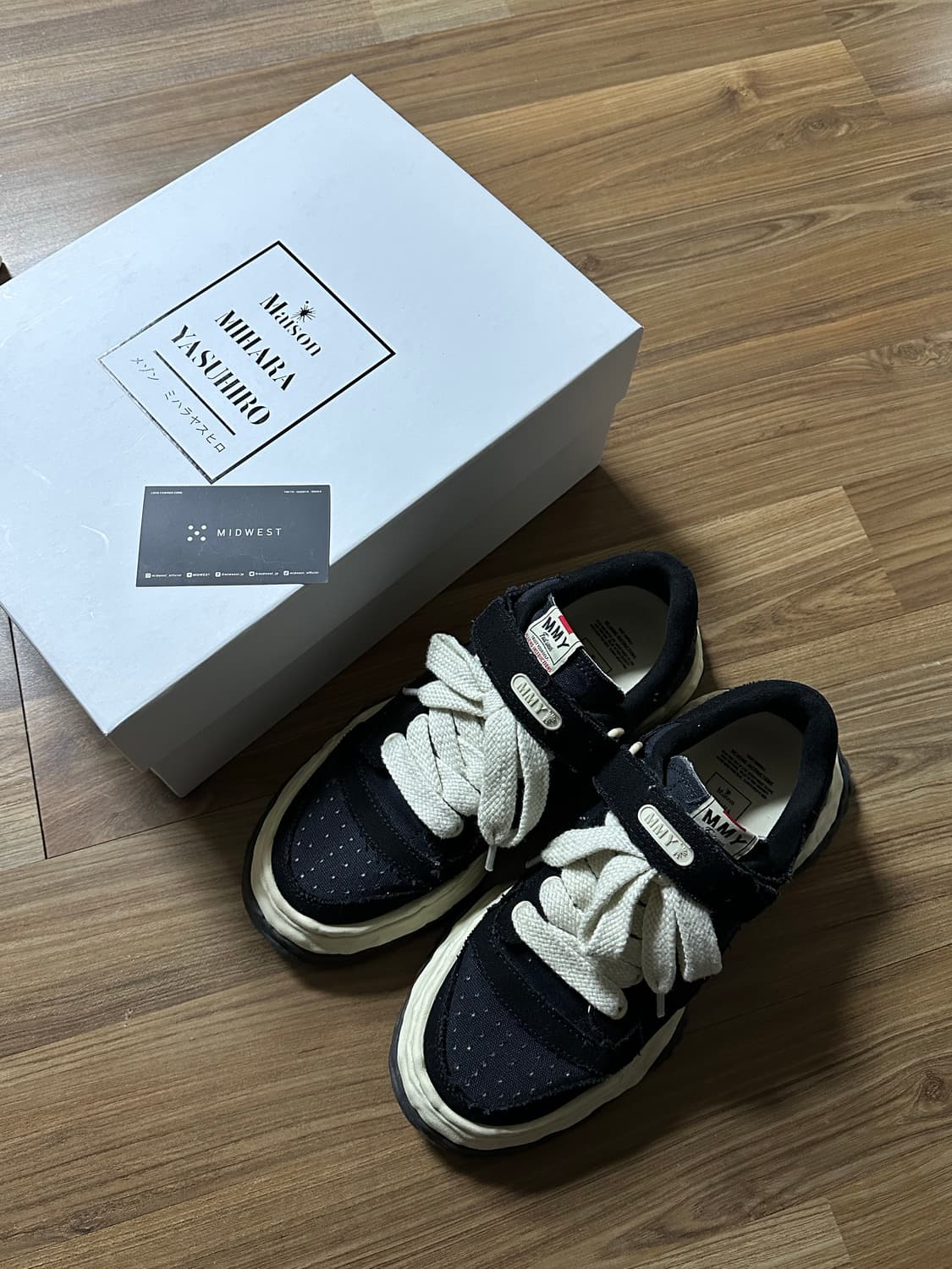 메종 미하라 야스히로 키스 OG 솔 캔버스 로우탑 스니커즈 블랙 42 상품이미지6