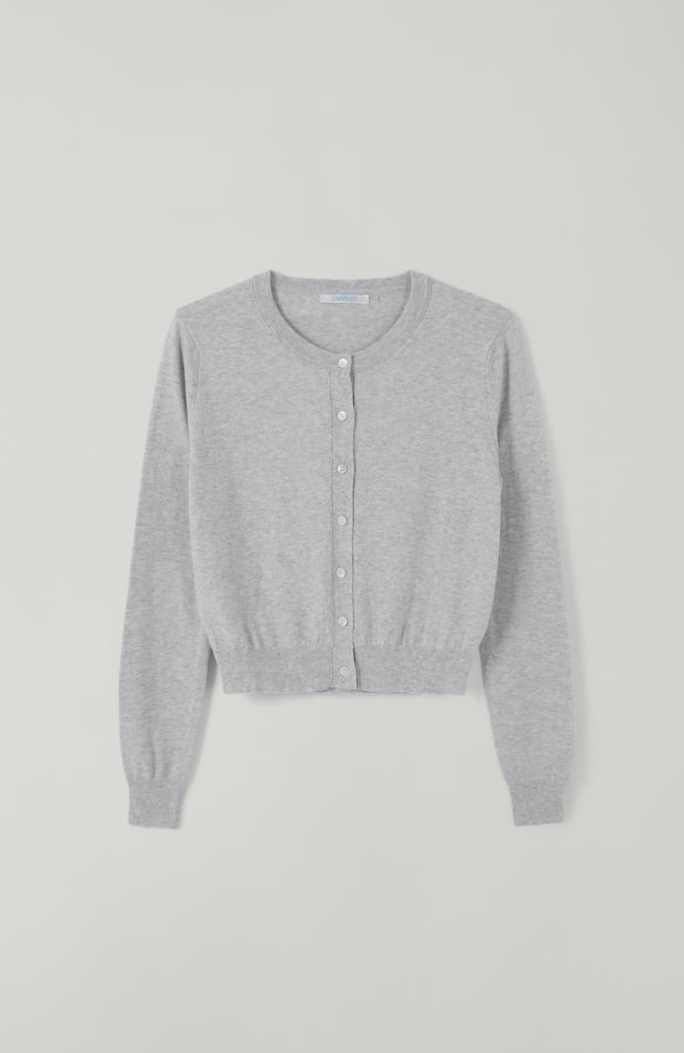 (택달린새상품) tannat 타낫 베이직 라운드 그레이 가디건 그레이 상품이미지1