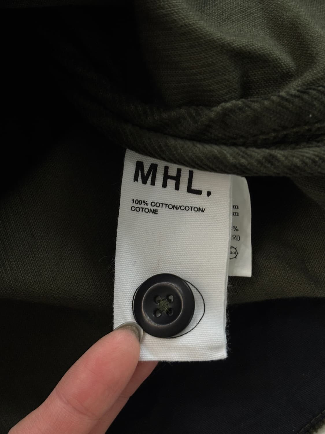 MHL 마가렛호웰 그린카키 코듀로이 A라인 미니 스커트  상품이미지5