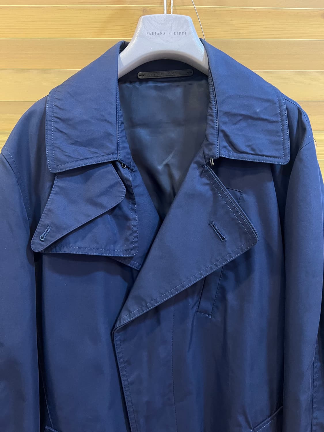 타임옴므 남성 네이비 개버딘더블코트 트렌치코트 상품이미지1