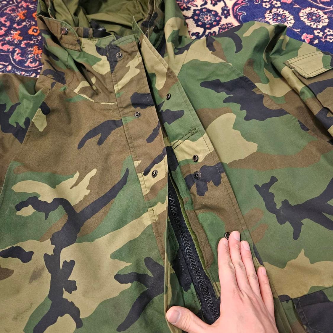 카모플라쥬 빈티지 밀리터리 후드캡 바람막이 자켓 상품이미지2