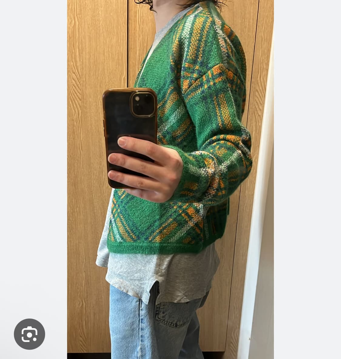 Erl 체크 크롭 가디건 m 상품이미지1