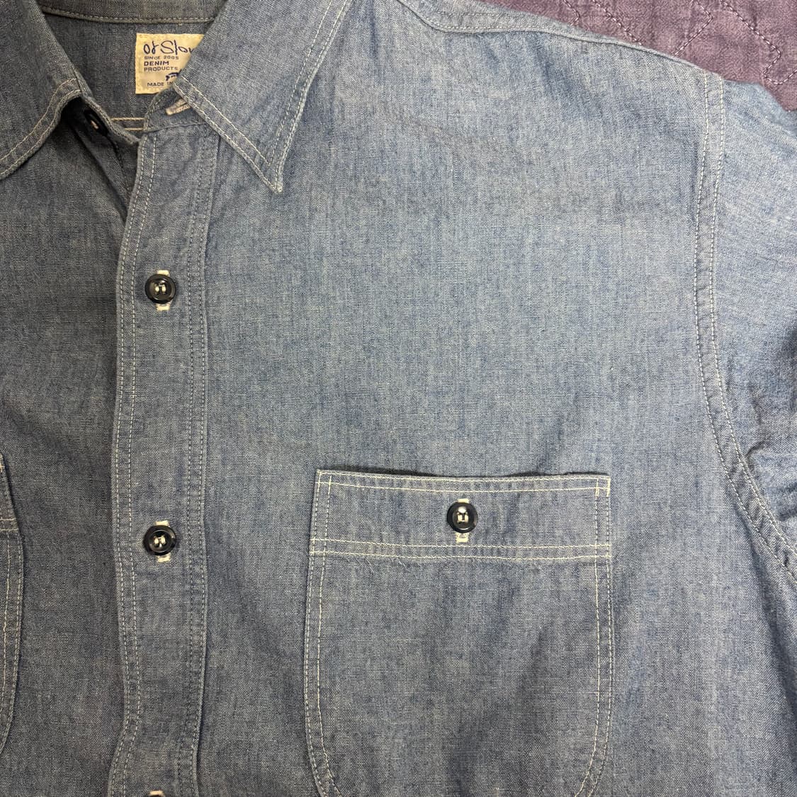 orslow 샴브레이 워크셔츠 빈티지 핏 상품이미지3