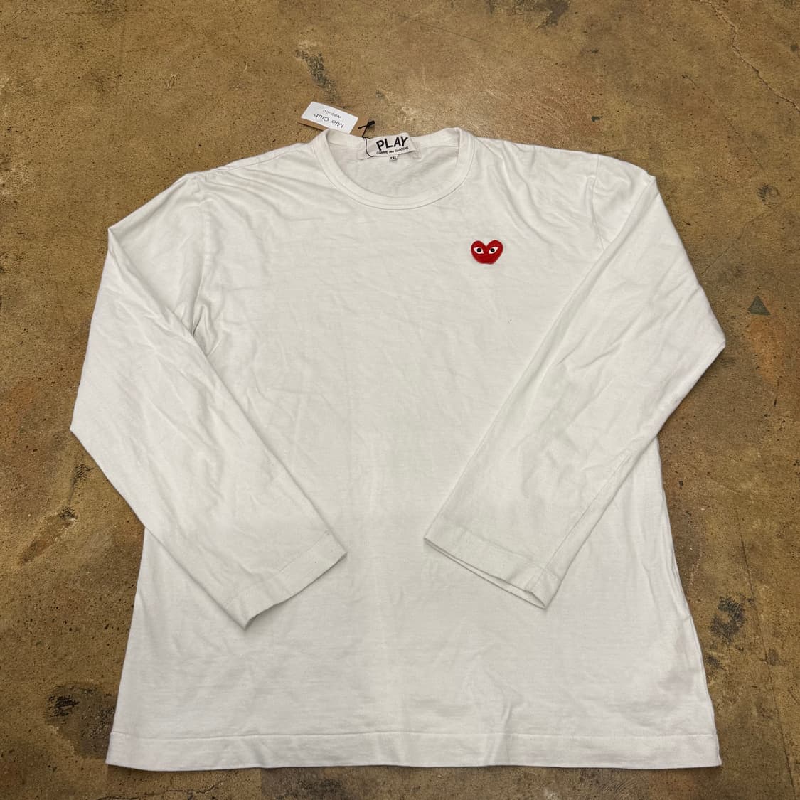 꼼데가르송 화이트 레드 와펜 롱슬리브 상품이미지2