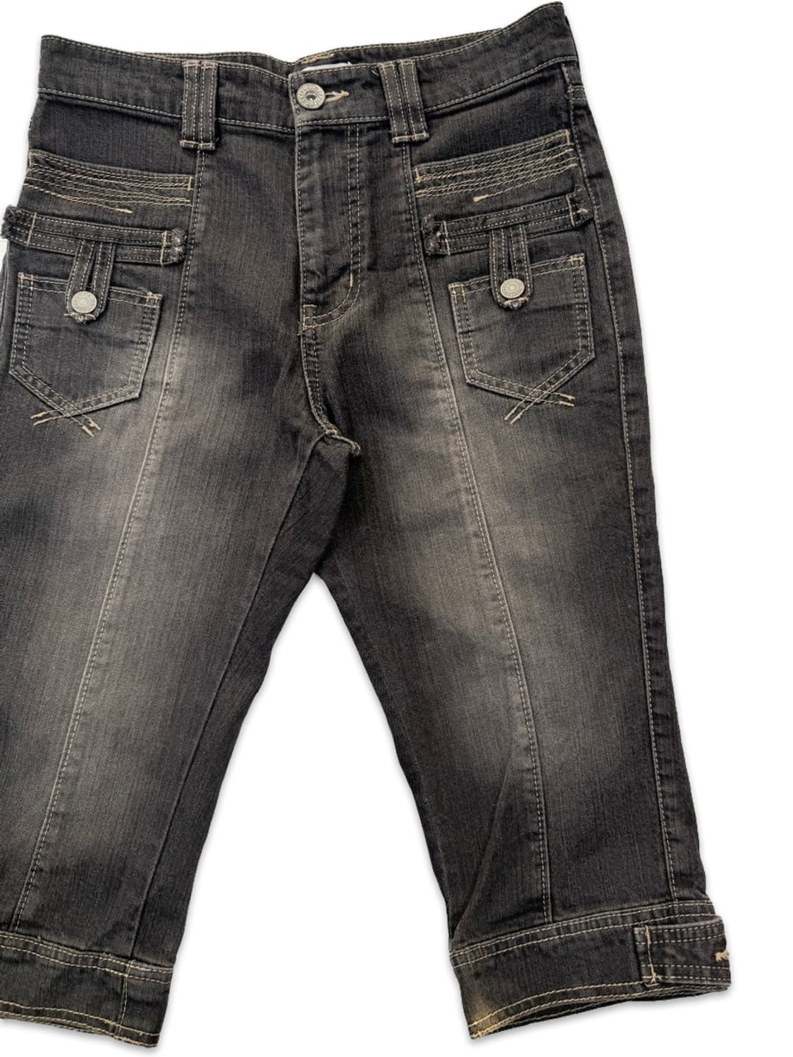 빈티지 블랙 y2k 디테일 카프리 팬츠 상품이미지2