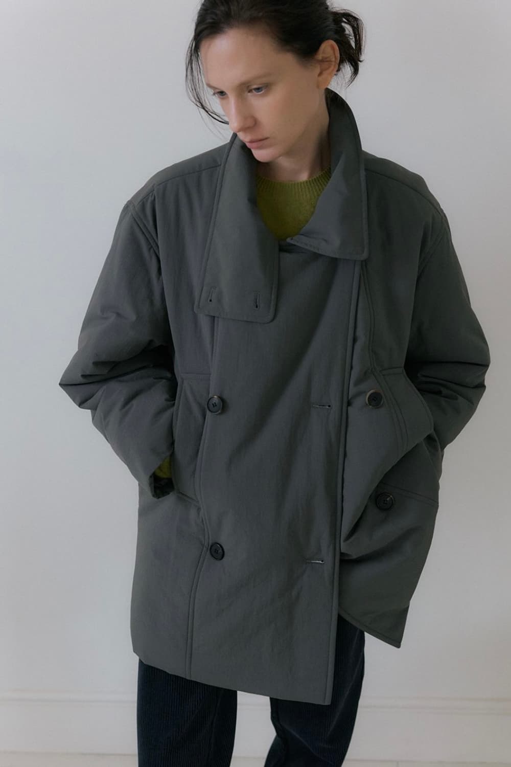 언더스탠딩 하이넥 패딩 자켓 (카키) 상품이미지5